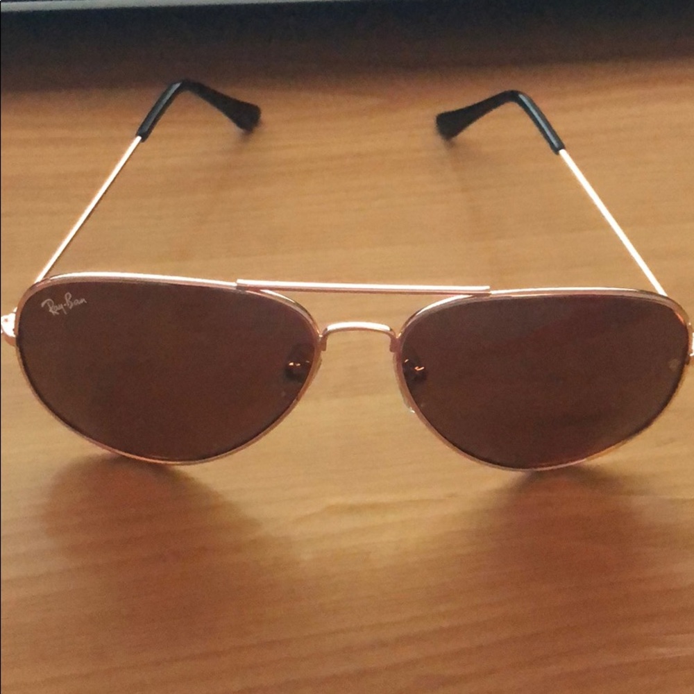 RB Aviator Gold/Brown Sunglasses Comes with case - Picture 2 of 4